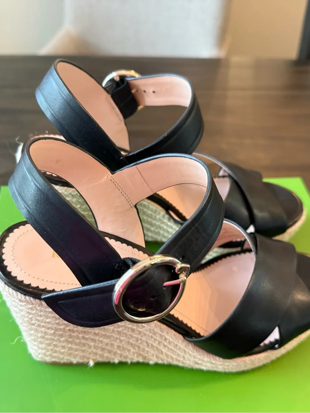 KATE SPADE: Della Wedge; Black, 7.5